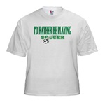 Soccer child t-shirts, I'D RATHER BE PLAYING SOCCER-green