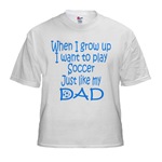 Soccer kid t-shirts - Just like Dad blue
